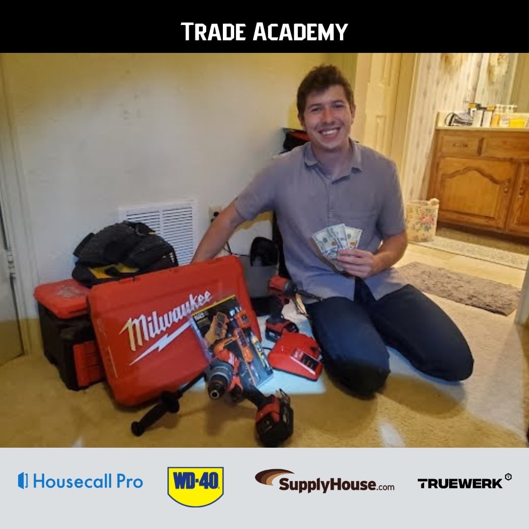 Scholarship winner Weston Schaeffer with prize package